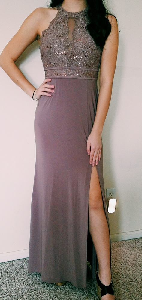 Taupe prom dress